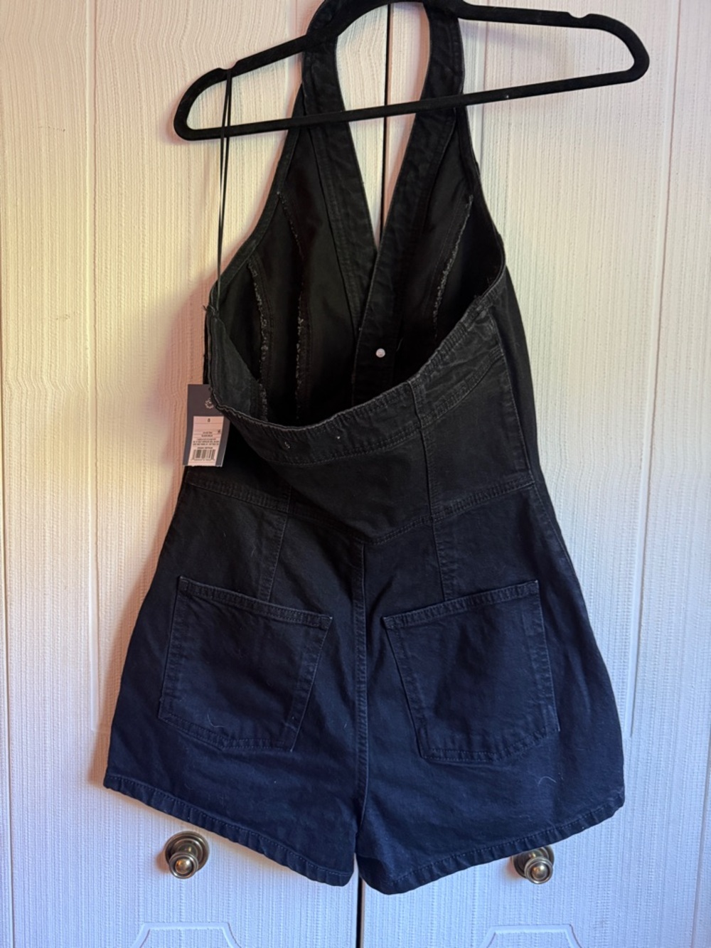 Universal Threads Target Halter Button-Front Denim Romper - Picture 3 of 6